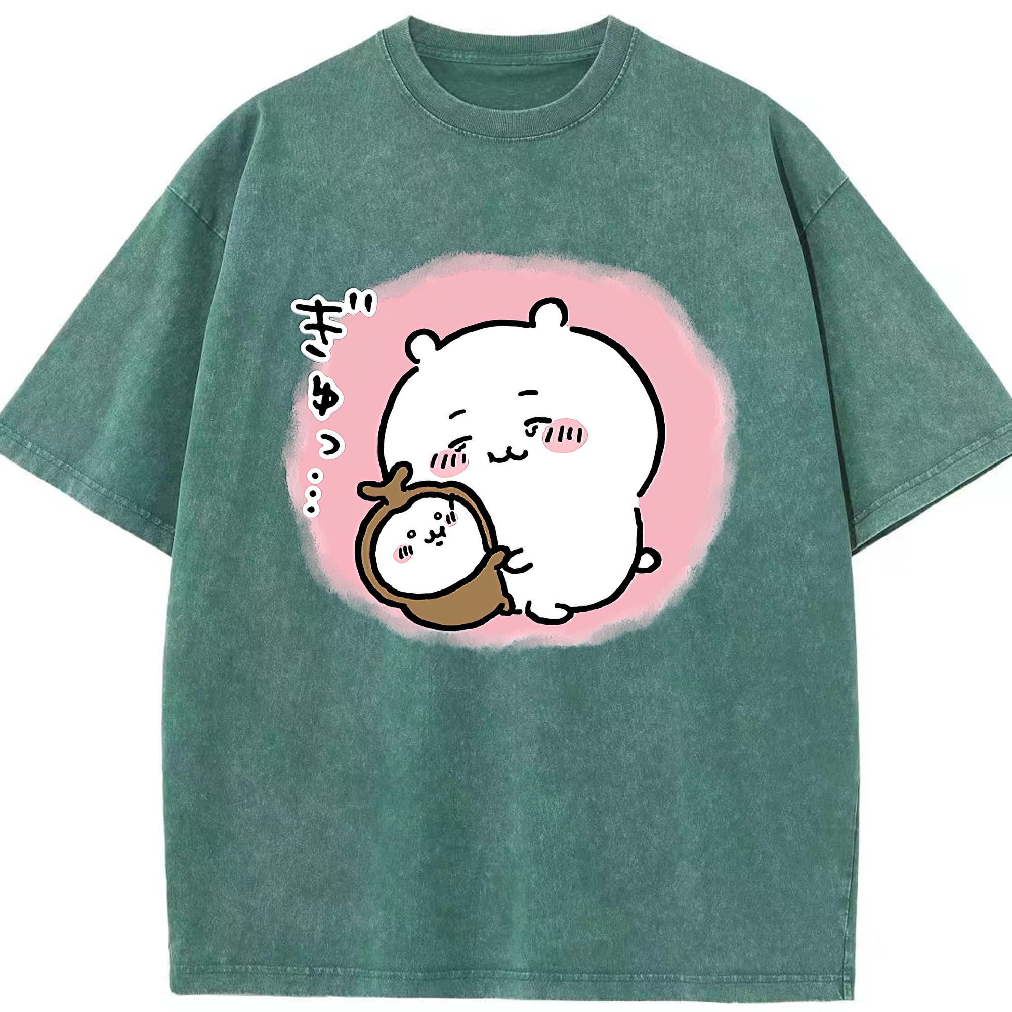 （画像用） ちいかわ ちいかわ Chii-kawa chiikawa 綿100% ヴィンテージ風 半袖Tシャツ（フロントプリント）